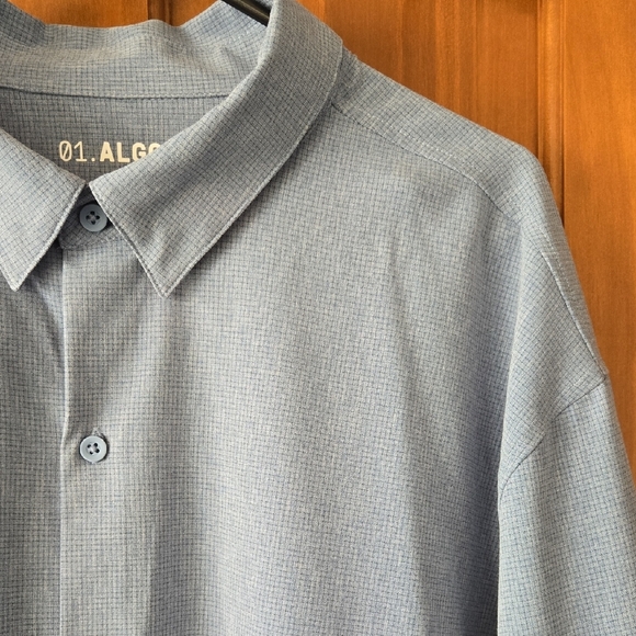 Stylish Blue Button-Down Shirt by ALGO - Picture 1 of 4